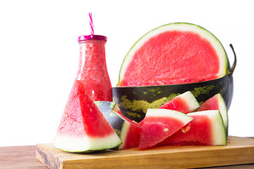 watermelon smoothie isolated, summer drink
