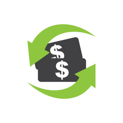 Cashback icon from Business. Flip over or turn arrow. Reverse sign