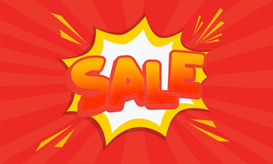 Sale banner template design. Mega sale on abstract liquid shape. Flat geometric gradient colored graphic element in heart fluid form. Modern vector illustration