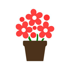 red houseplant icon, vector illustration