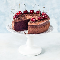 Chocolate Cake with Sweet Cherries