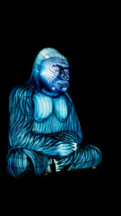 Blue Gorilla on Dark Background