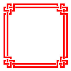 chinese border frame, red vector art - 270912797