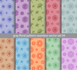 floral pattern seamless vector set design for wallpaper, decorate, textile, fabric, paper texture background, vintage color style