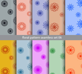 floral pattern seamless vector set design for wallpaper, decorate, textile, fabric, paper texture background