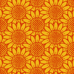 sunflower pattern seamless, vector illustration