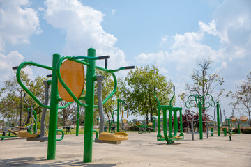Outdoor fitness equipment in the park