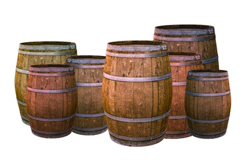 Fototapeta premium oak barrel large wine old aging wine port wine giving flavor transfer of wood properties taste of drink