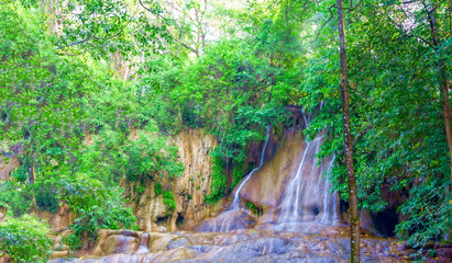 Beautiful waterfall on the river Kwai, Thailand.