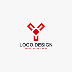 Obraz premium Letter Y logo design vector. Technology logo design.