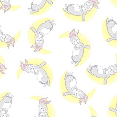 Rabbit pattern. Seamless vector pattern