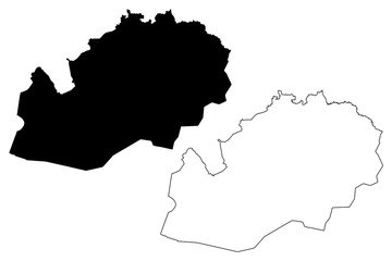 Obraz premium West Kazakhstan Region (Republic of Kazakhstan, Regions of Kazakhstan) map vector illustration, scribble sketch West Kazakhstan map....