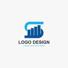 Letter S graph logo design vector. Financial logo design 