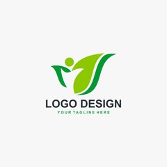 Fototapeta na wymiar Organic suplement logo design vector. Natural health logo design.