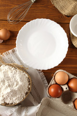 Kitchen table with products
