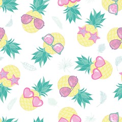 seamless pineapple pattern vector illustration
