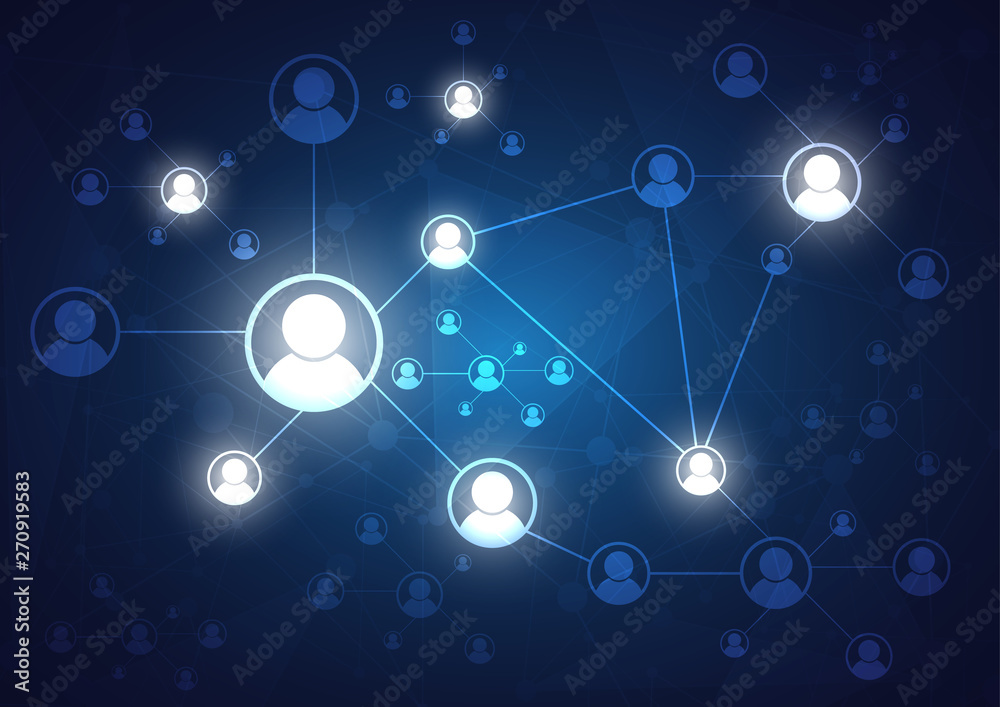 Wall mural network connection abstract background