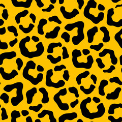 Bright seamless pattern of black leopard, cheetah spots.