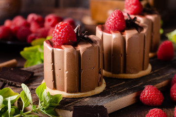 Homemade chocolate mini cakes