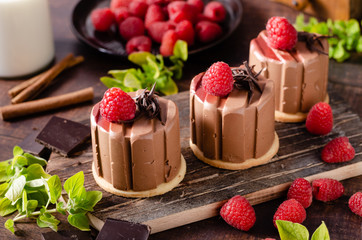 Homemade chocolate mini cakes