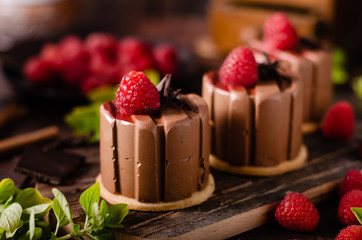 Homemade chocolate mini cakes