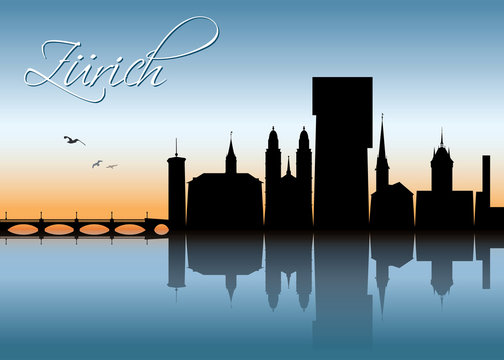 Zurich skyline - Switzerland - vector illustration - Vector