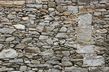  Stone wall with various stones