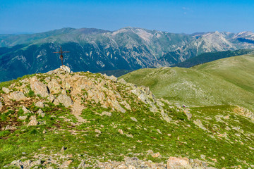 Fototapeta na wymiar View of the Pyrenees Mountains, from Costabona Peak.