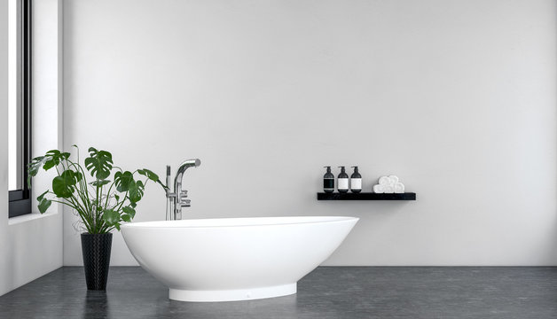 Modern minimalist black and white bathroom