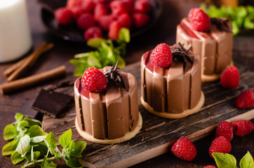 Homemade chocolate mini cakes
