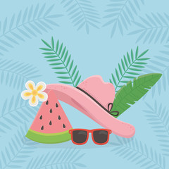 Summer and vacation icon set design