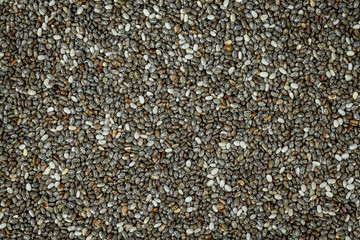 Chia seeds background. Natural grain with antioxidants or superfood.