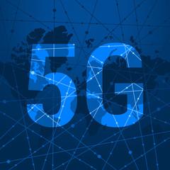 5G new generation wireless Internet Connection. Global network high speed Innovative connection. Vector illustration