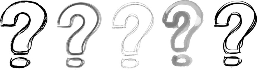 question marks interrogation points hand drawing sketches scribbles vector illustrations