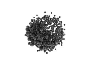 bunch of black balls on white background