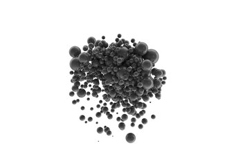 bunch of black balls on white background