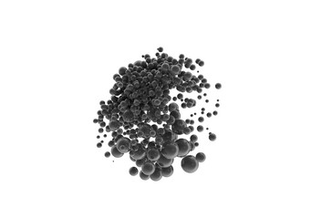 bunch of black balls on white background