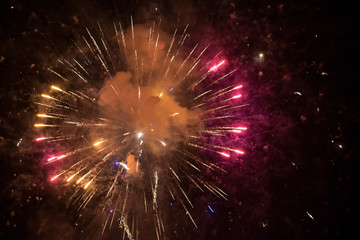 Fireworks in New Year's Eve. Greece, Thessaloniki