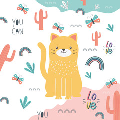 Cat cartoon design vector illustration