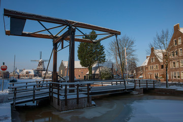 Winter in the city of Meppel drente Netherlands