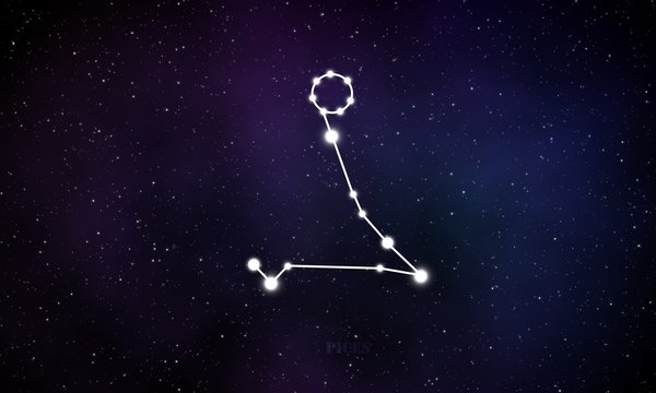 Pices constellation astrological sign with the galaxy background