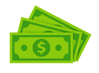 dollar banknotes isolate on white background.