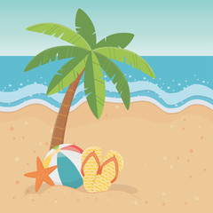 Fototapeta na wymiar Palm tree of summer season design