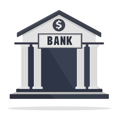 Bank building icon isolated on white background