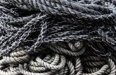 Cordage on a ship deck