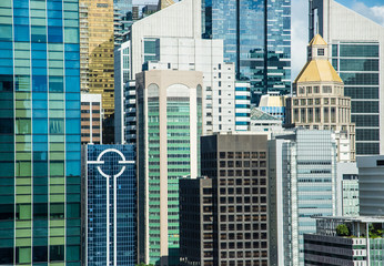 Obraz premium city core area high density building facade view