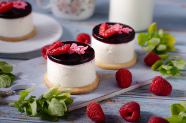 Homemade rapsberry cheesecake