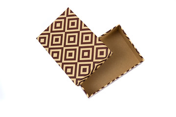 Cardboard gift box isolated on white background.