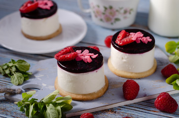 Homemade rapsberry cheesecake