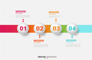Abstract infographics number options template with steps, with 4 label. Can be used for workflow layout, diagram, business step options, banner, web design. Vector eps 10.